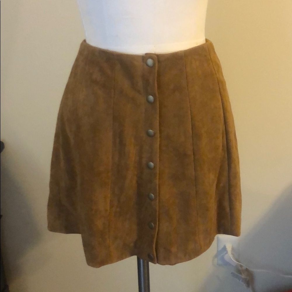 Lulu’s Suede Button Up Skirt